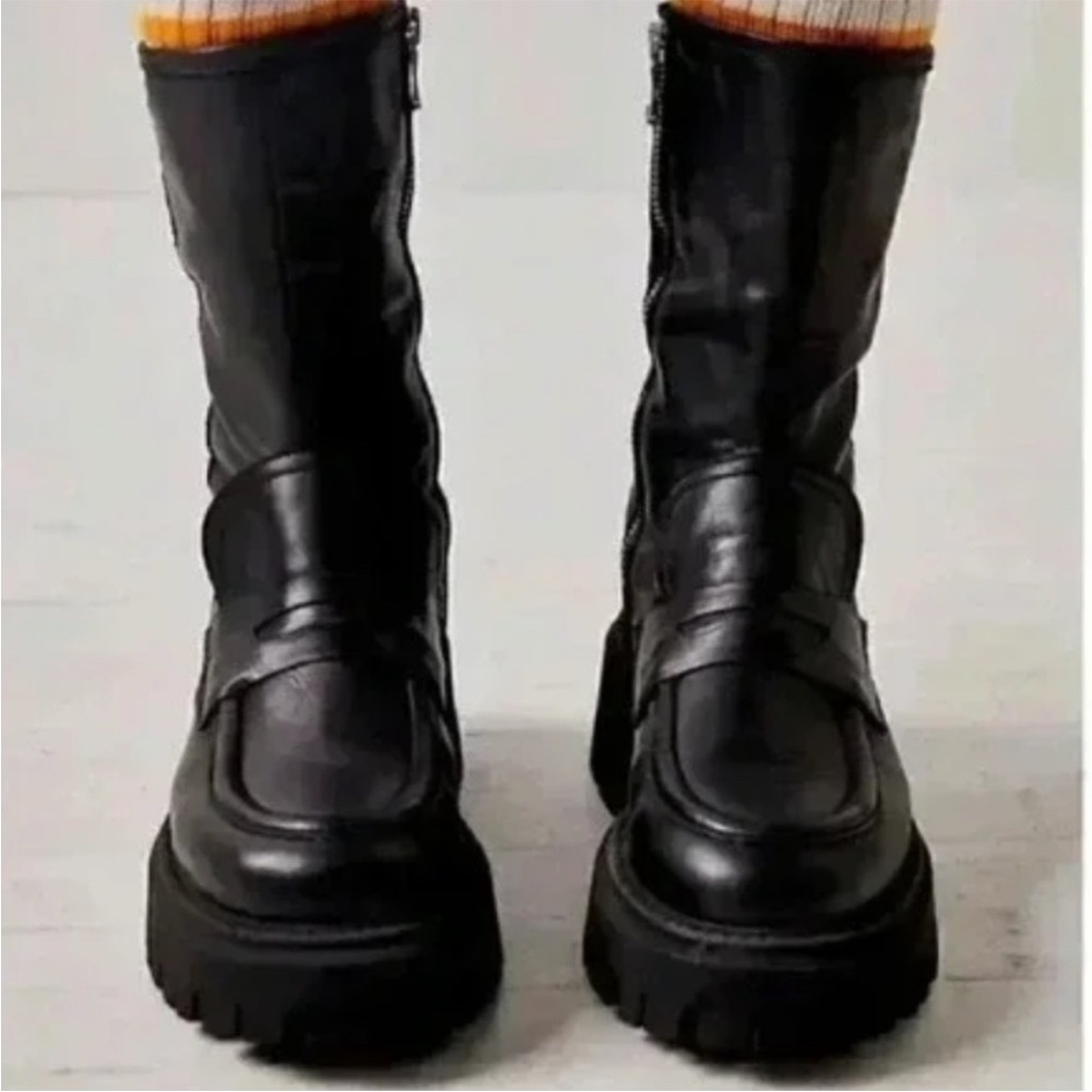 Free People Black Combat Boots